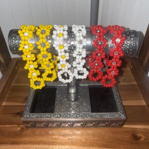 Colorful Beaded Flower Bracelets